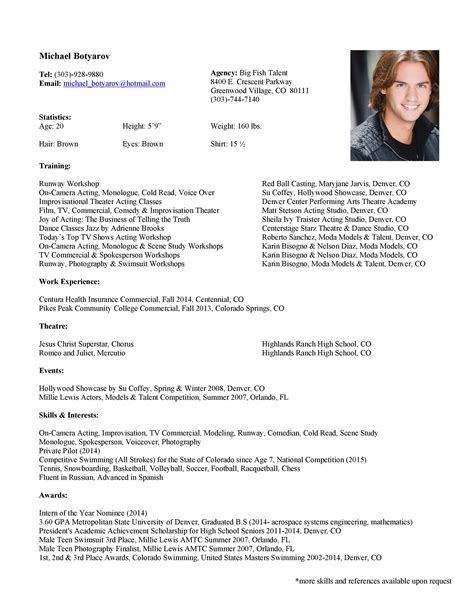 It will help you land the part in a movie, theatre company or in tv series. 50 FREE Acting Resume Templates (Word & Google Docs) ᐅ ...