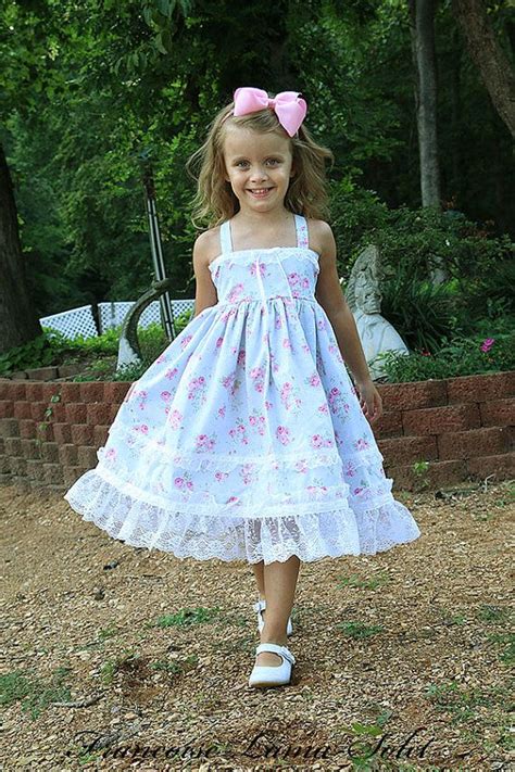 Country Wedding Flower Girl Shabby Romantic Twirl Dress Tea Etsy In