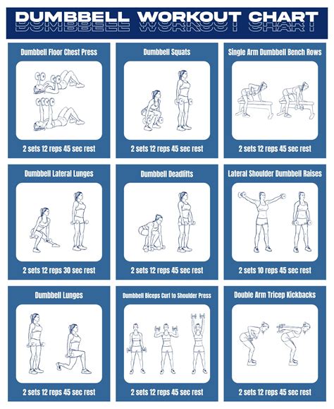 Dumbbell Exercises Chart 10 Free Pdf Printables Printablee