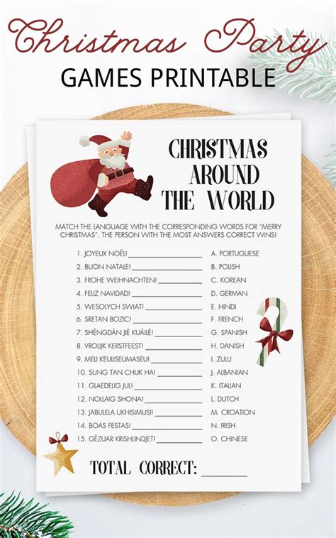 Funny Holiday Game Christmas Around The World Printable Fun Christmas