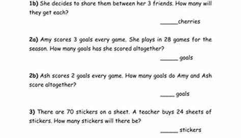 Multiplication and Division Word Problems by Rachdf - Teaching