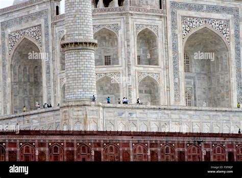 Taj Mahal Back Side Curving On Marble Agra Uttar Pradesh India