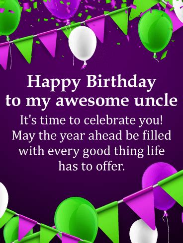 I feel proud to have you as an uncle, and very lucky to have your presence in my life. To the Best Uncle - Happy Birthday Wishes Card | Birthday ...