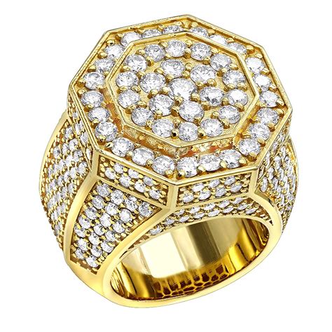 Mens Diamond Ring 7ct In 14k Gold Mens Diamond Rings Diamond Jewelry