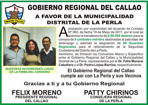 El Reportero Vecinal Gobierno Regional Y Municipalidad De La Perla