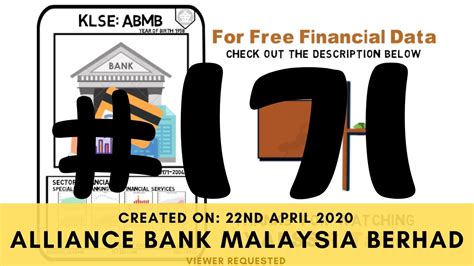 All banks aeon affin islamic bank al rajhi bank alliance bank ambank bsn bank islam bank rakyat cimb citibank easy by rhb emicro hsbc hong this credit report stores all your credit histories from all financial service providers in malaysia for up to 12 months. Alliance Bank Malaysia Berhad (KLSE) #RTable - Viewer ...