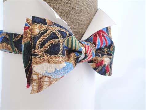 Sailor Print Bow Tie Bow Ties For Men Nautical Print Pre Tied Or Self