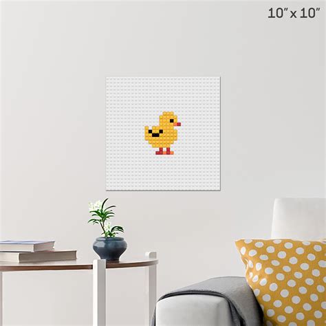 Chick Pixel Art Wall Poster Build Your Own With Bricks Brik