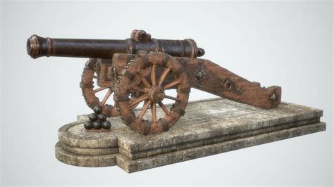 Medieval Cannon 3d Obj