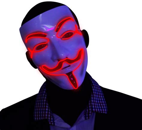 Buy Red V For Vendetta El Wire Led Mask Guy Fawkes Anonymous Mask