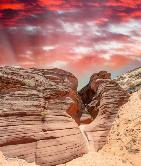 Exterior View Of Antelope Canyon Near Page Arizona Usa Stock Image