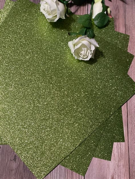 Lime Green Glitter Cardstock 12x12 Glitter Paper Lite Green Etsyde
