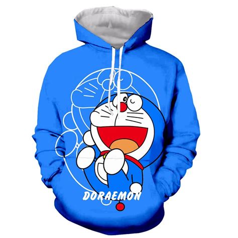 Doraemon 3d Printed Hoodies Anime Casual Pullover Zip Up Hoodie