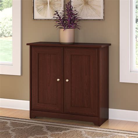 Bush Furniture Cabot Small Storage Cabinet With Doors In Harvest Cherry