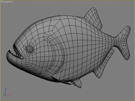 Piranha Fish 3d Model Max Obj 3ds Fbx
