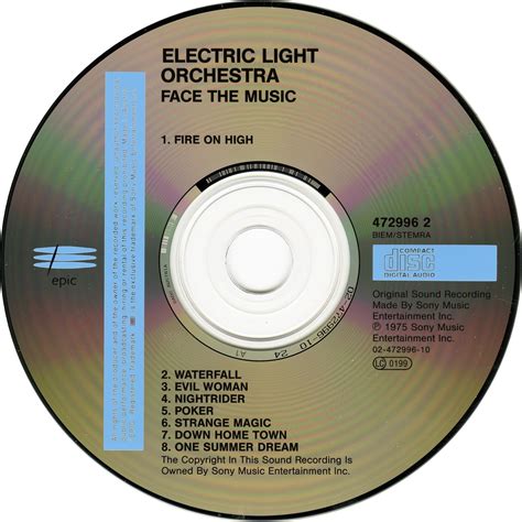 1975 Face The Music Electric Light Orchestra Rockronología