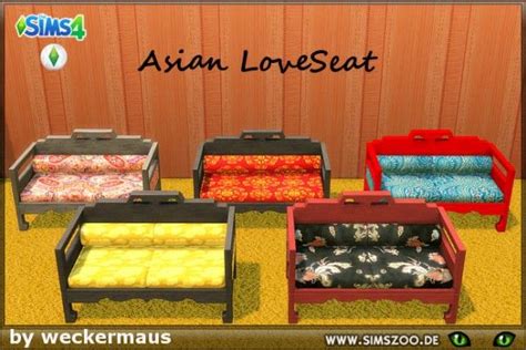 Blackys Sims 4 Zoo Asian Loveseat By Weckermaus • Sims 4 Downloads