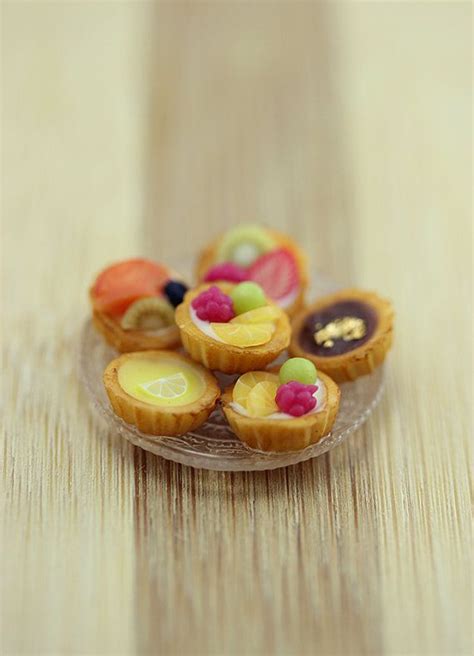 Fruit Tartlets 112 Dollhouse Miniature Dessert Fimo Polymer Clay