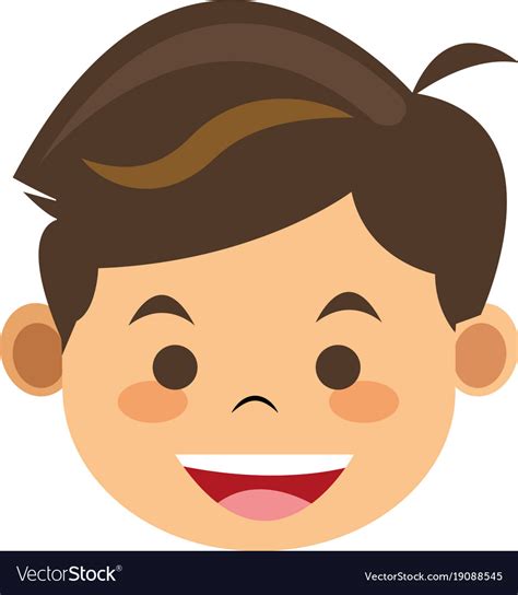 Little Boy Smiling Face Cartoon Vector Clipart Friendlystock Images