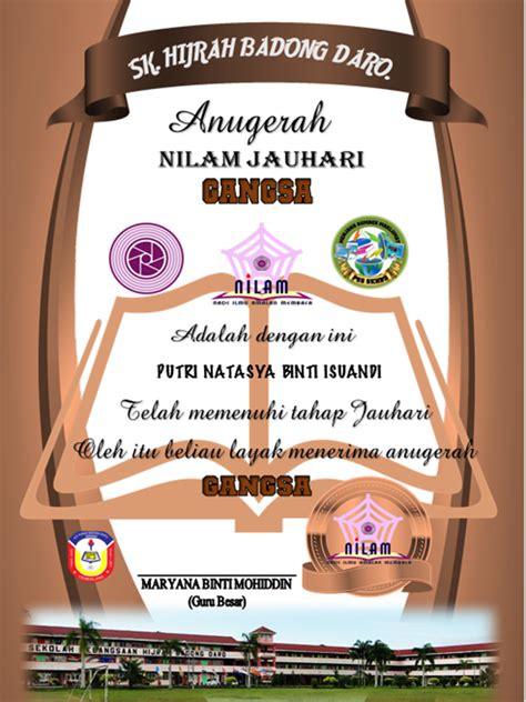 Program titian ilmu bersama hbp usm. PUSAT SUMBER SK HIJRAH BADONG DARO: Contoh Sijil Anugerah ...