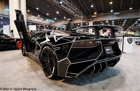 Black Tron Lamborghini Aventador Cars Supercars Modified Wallpaper