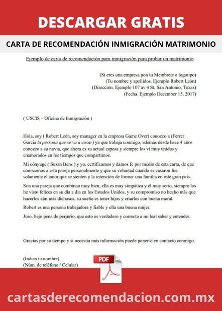 Carta De Recomendacion De Migracion Ejemplo De Carta De Recomendacion