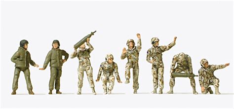 Preiser Modern Us Army Tank Crew 8 Unpainted Figures Eurotrainhobby