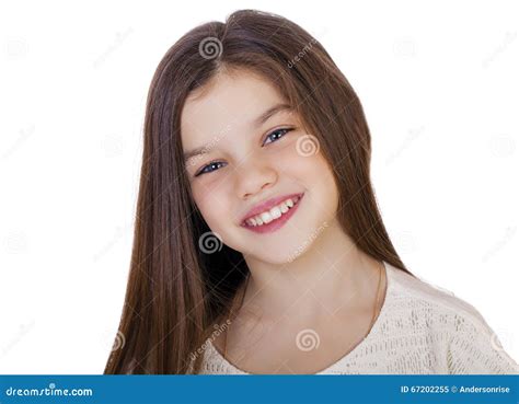 Portrait Of A Charming Little Girl Smiling At Camera Stock Image