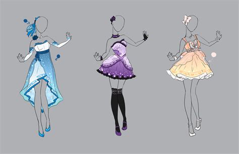 Outfit Adopt Set 17 Closed Drawings Character Design