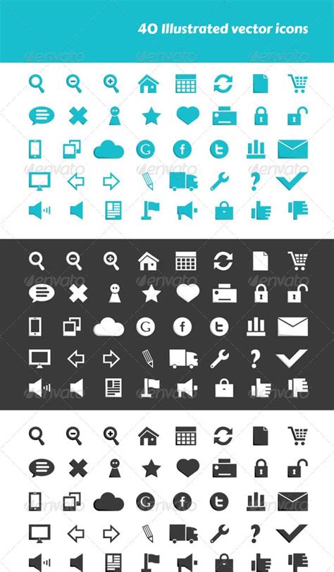40 Simple And Minimalist Icon Sets For Website Design Designbump