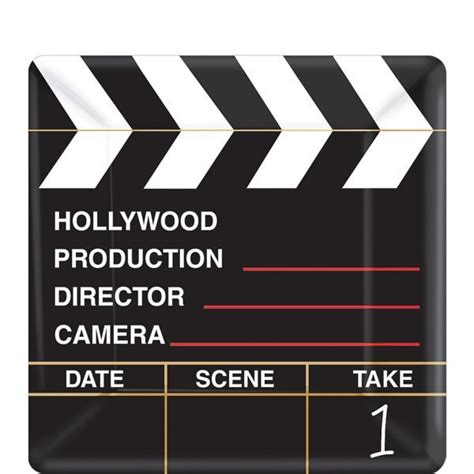 Clapboard Hollywood Dessert Plates 18ct Hollywood Party Theme Movie