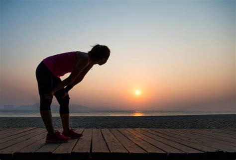 Woman Runner Jogger Tired Breathless Silhouette Stock Photos Pictures