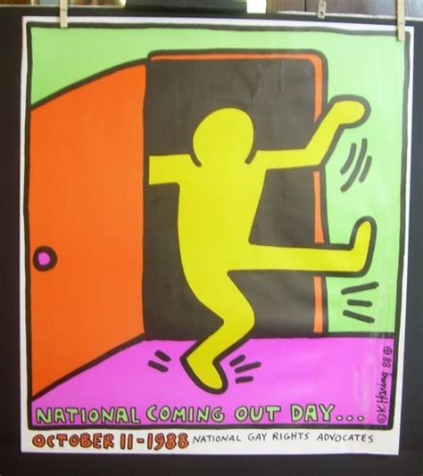 Originial Keith Haring Poster National Coming Out Day October 11 1988