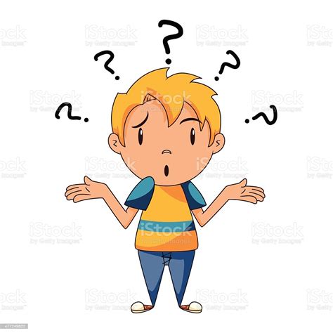 Confused Kid Shrugging Shoulders Stock Vector Art And More Images Of 2015 477249522 Istock