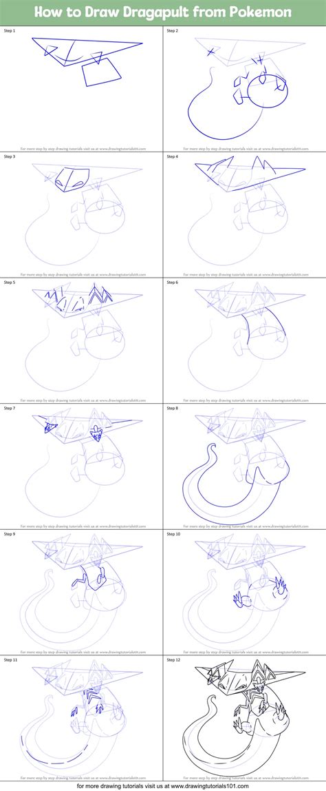 How To Draw Dragapult From Pokemon Pokemon Step By Step