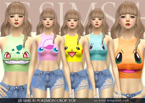 Sims 4 Ccs The Best Pokemon Crop Top By Js Sims