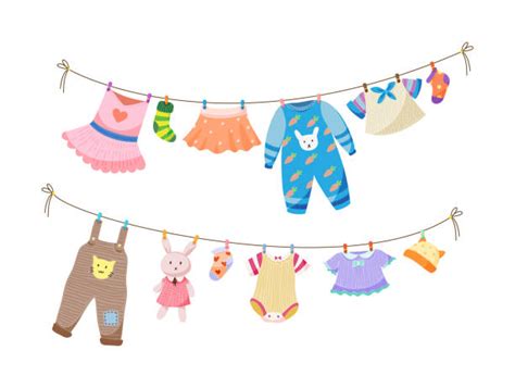 Baby Clothes Clothesline Clipart