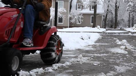 Troy Bilt Lawn Mower With Snow Plow Youtube