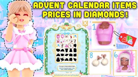 How Much The Advent Calendar Accessories So Far Cost In Diamonds Royale