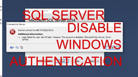 Sql Server How To Delete Disable Windows Authentication Login Youtube