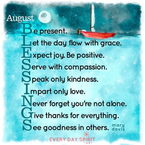 August Blessings With Love August Quotes Inspirational Quotes