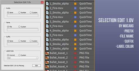 Selection Edit 10v Prefixes The Selection After Effects