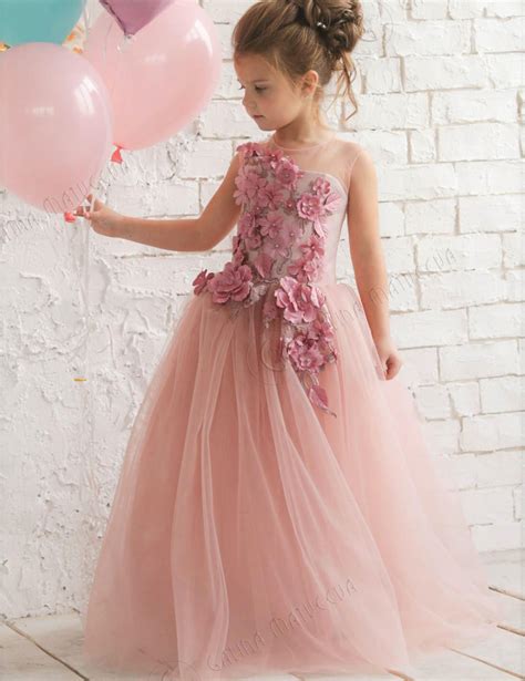 Mauve Tulle Flower Girl Dress Party Dress