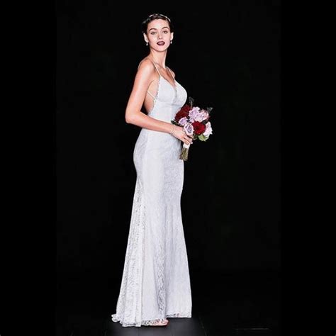 Soft Lace Sheath Wedding Dress With Low Back Davids Bridal Sheath