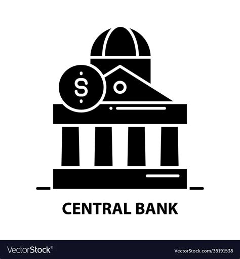 Central Bank Icon Black Sign With Editable Vector Image