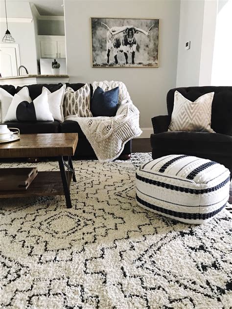Black And White Living Room Rug Home Inspiration