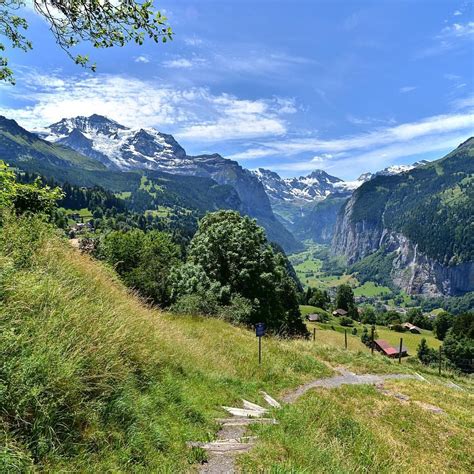 The Hiking Path From Wengen To Lauterbrunnen Wengen Switzerland