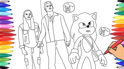 SONIC THE HEDGEHOG MOVIE COLORING PAGES - HOW TO COLOR AND DRAW SONIC