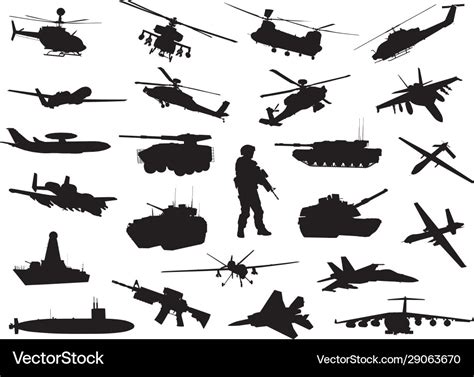 Military Silhouettes Royalty Free Vector Image