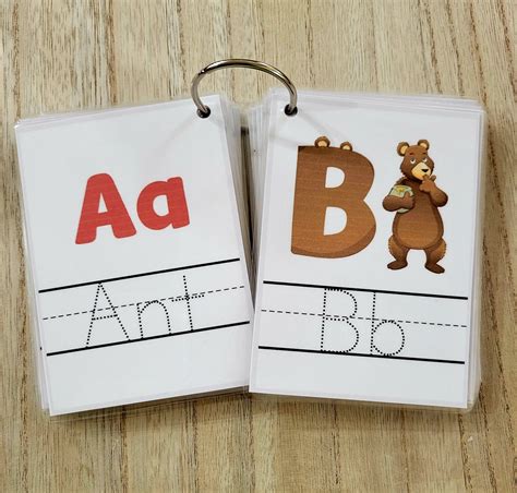 Alphabet Tracing Flashcards Laminated And Double Sided Etsy